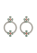 Pendientes Plata Madison Verde Rosa