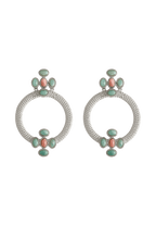 Pendientes Plata Madison Verde Rosa