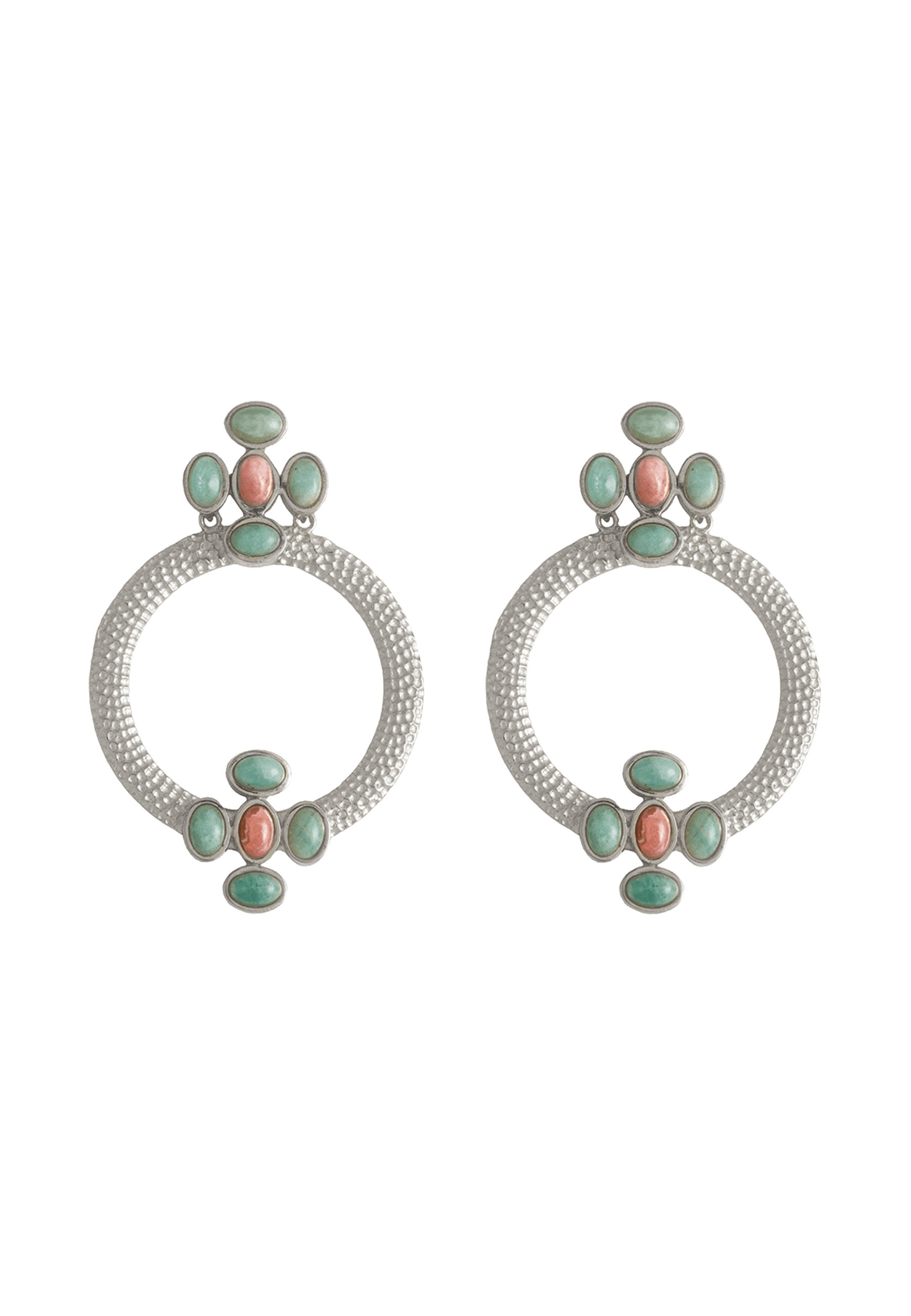 Pendientes Plata Madison Verde Rosa