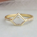 Pentagon Portrait Cut Lab Diamond Solitaire Ring