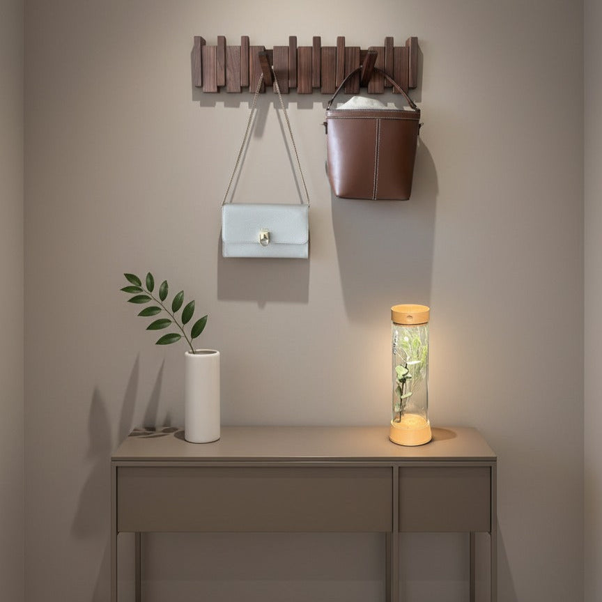 Perchero de pared Verona madera natural – colgador plegable escandinavo