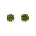 Round Peridot Studs