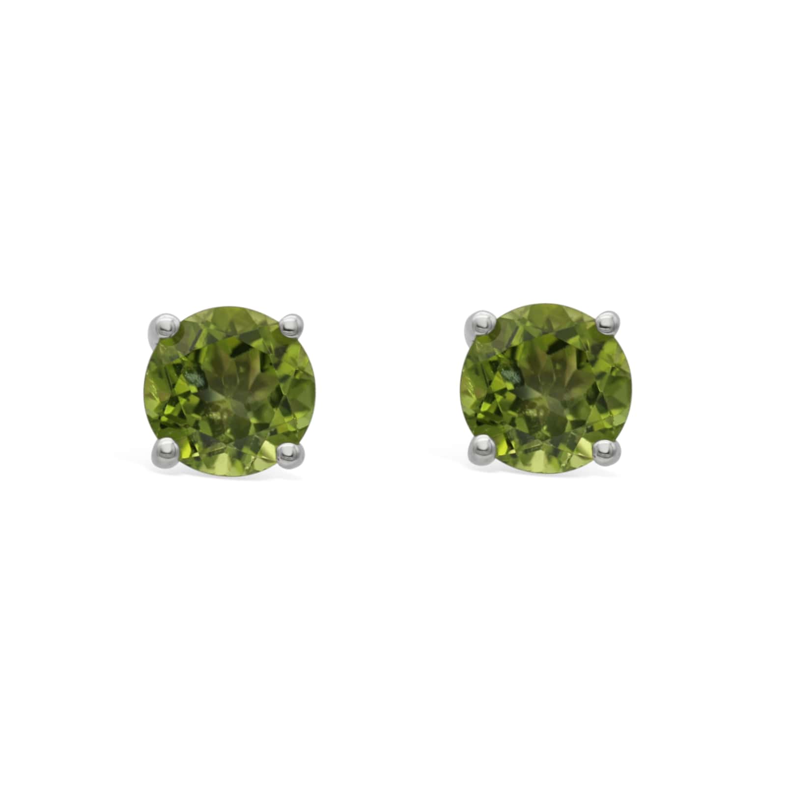 Round Peridot Studs