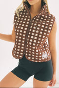 K. Juliet Brown Grid Vest