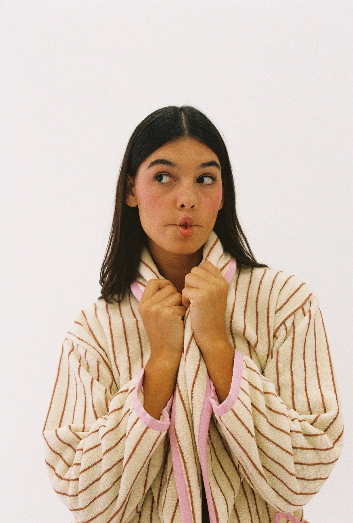 K. Juliet Winter Robe - Cream Stripe