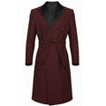Burgundy Jacquard Tuxedo Long Jacket