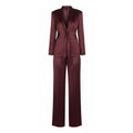 Burgundy Silk Tie-Front Suit