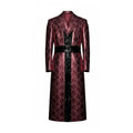 Burgundy Snake Print Long Jacket