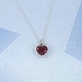 Pigeon Blood Heart Gemstone Bezel Set Pendant