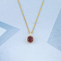 Pigeon Blood Ruby Round Gemstone Bezel Pendant