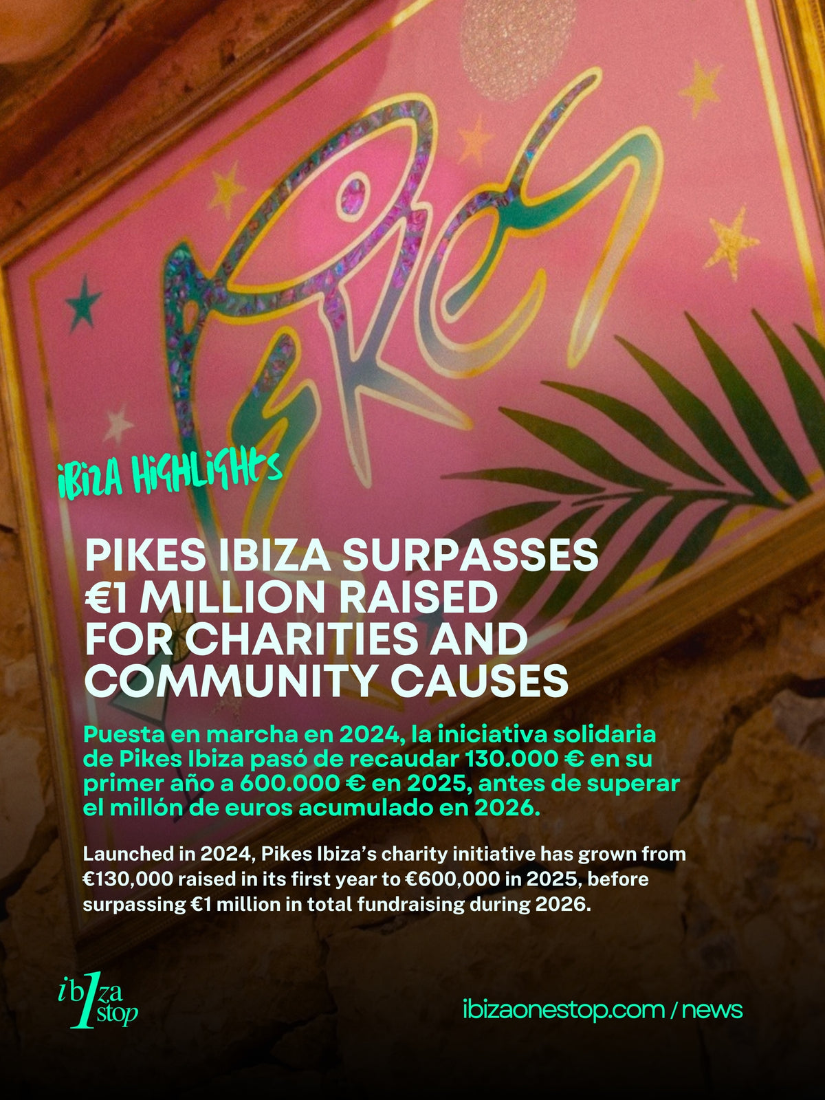 Pikes Ibiza Surpasses €1 Million Raised for Charities and Community Causes