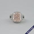 Intense Pink Cushion Lab Diamond Halo Engagement Ring