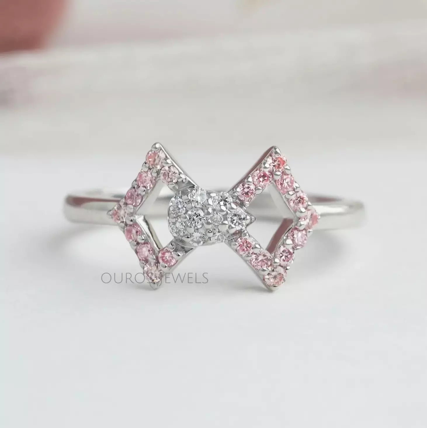Round Cut Lab Grown Bow Classic Wear Ring