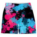 Pink And Blue Paint Splatter Weekend Shorts