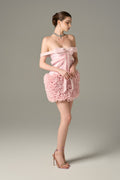 Artful Bust Cup Floral Embellished Mini Dress