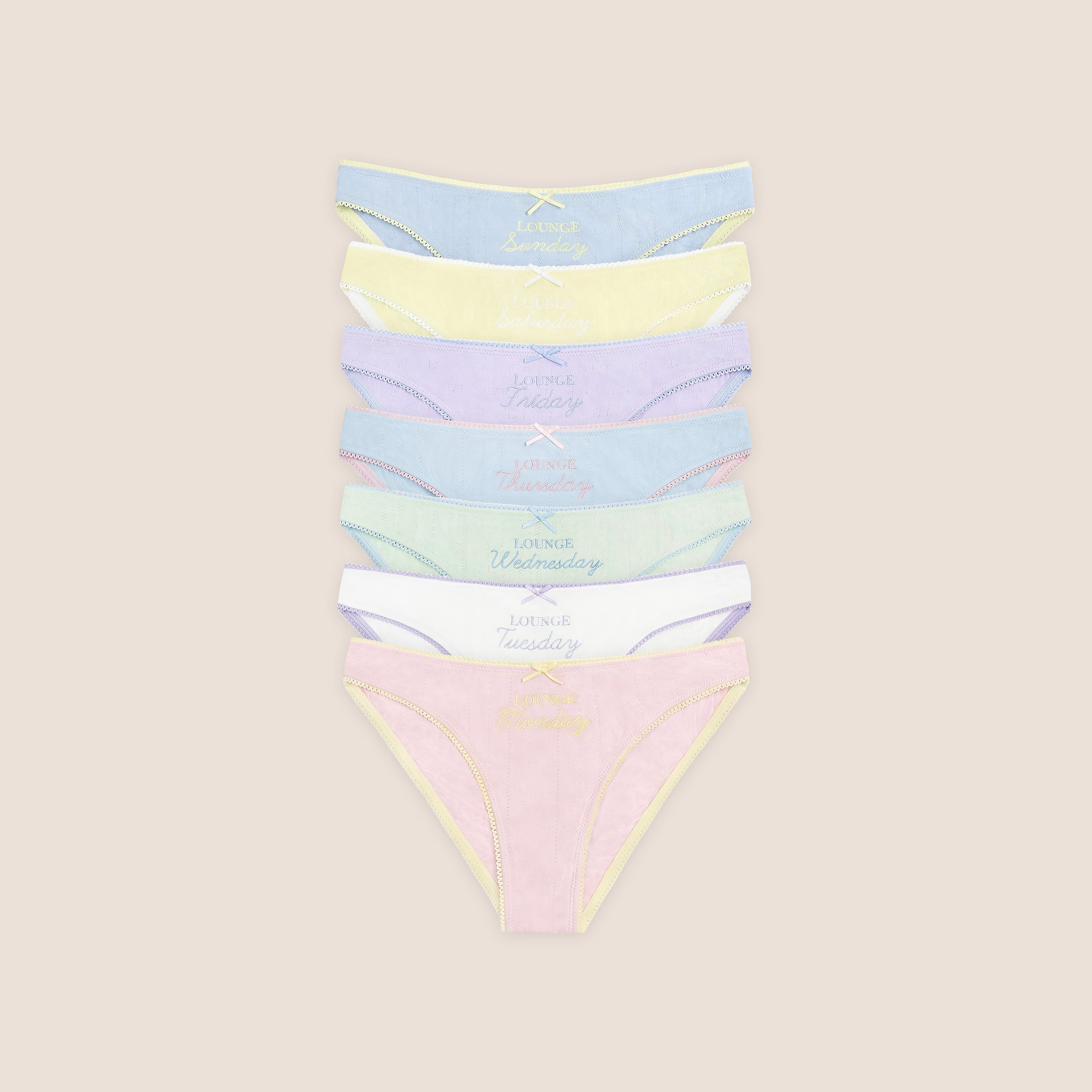 Lounge Underwear Days of the Week Briefs (7-Pack) - Multicolour Pastel