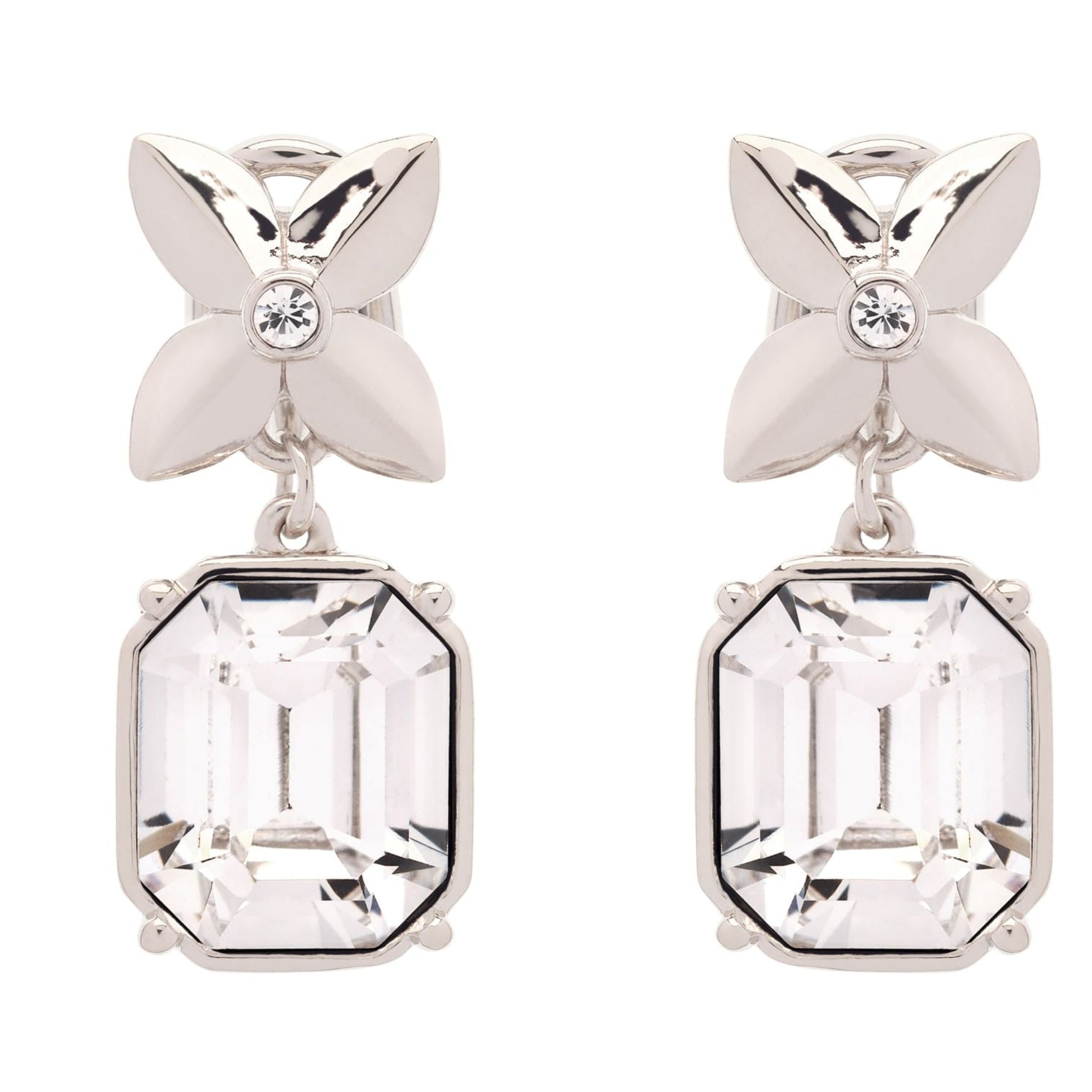 Platinum Flower Earrings