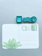 Postage rubber stamps for post card making