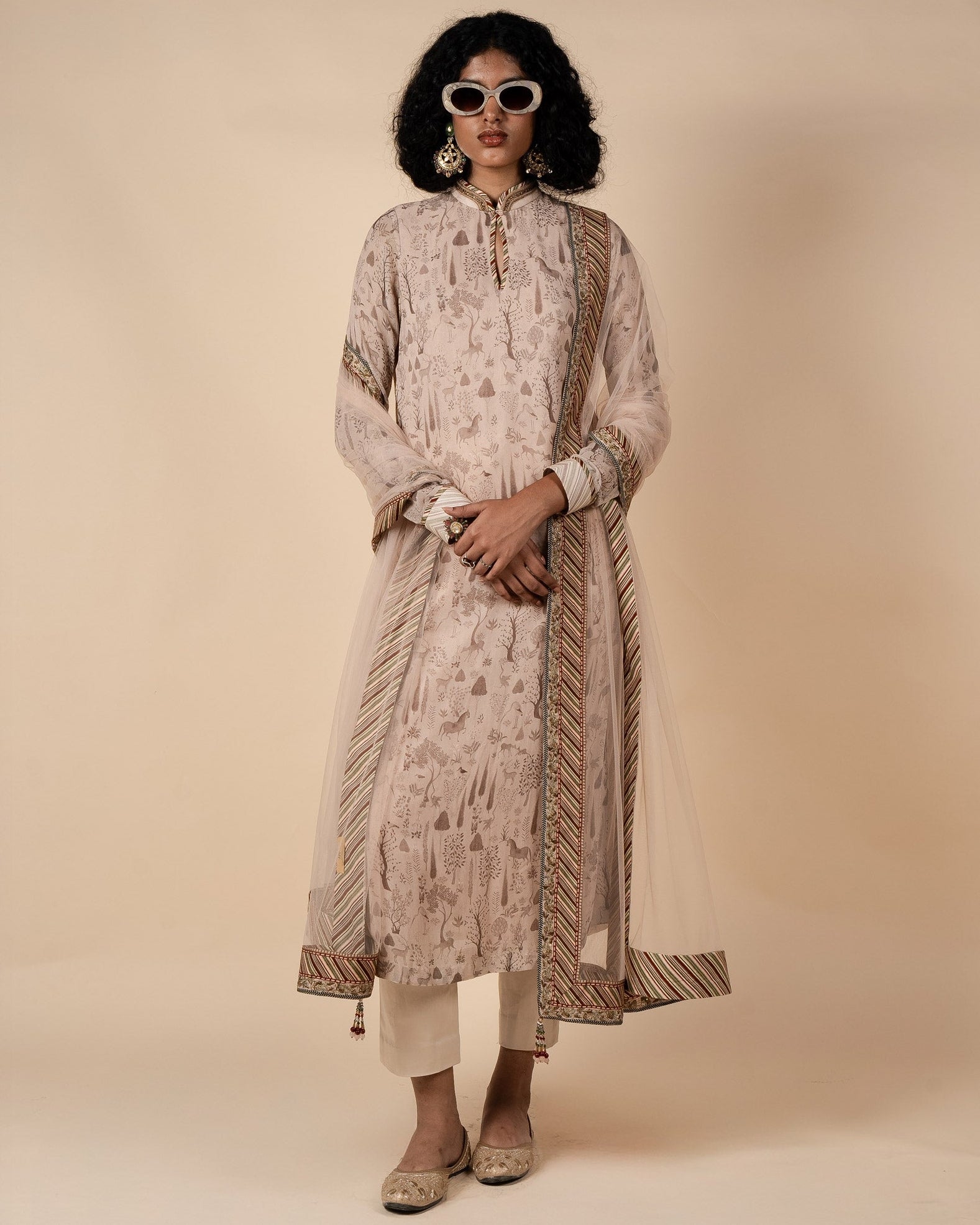 Powder Pink Tunic Set By KYNAH, Luxury Indian Fashion & Bridal Wear