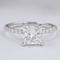 Princess Diamond Solitaire Accent Engagement Ring