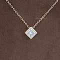 Princess Diamond Bezel Set Solitaire Pendant