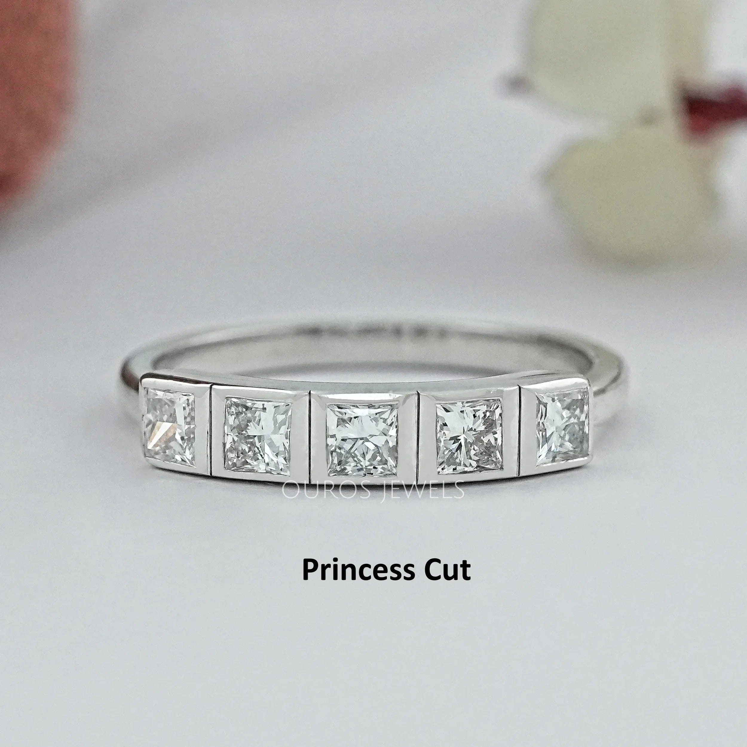 Five Stone Lab Diamond Bezel Set Ring
