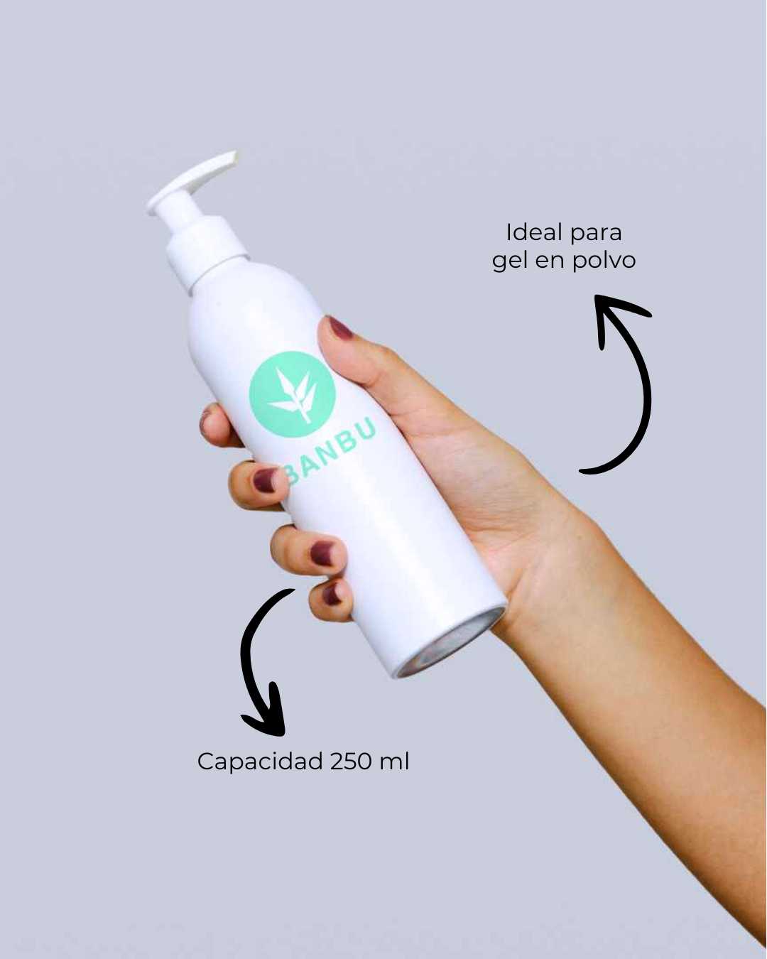 Botella para Gel en Polvo (ducha o peinado)