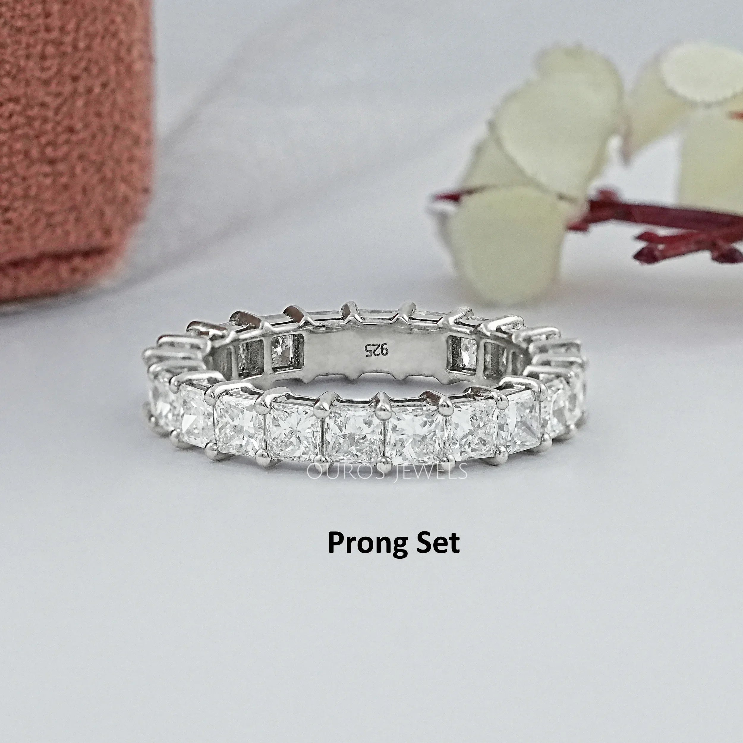 Princess Lab Diamond Eternity Wedding Band
