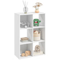 3-tier 6 Cubes Storage Unit, Particle Board Cabinet Bookcase Organiser Shelves, White