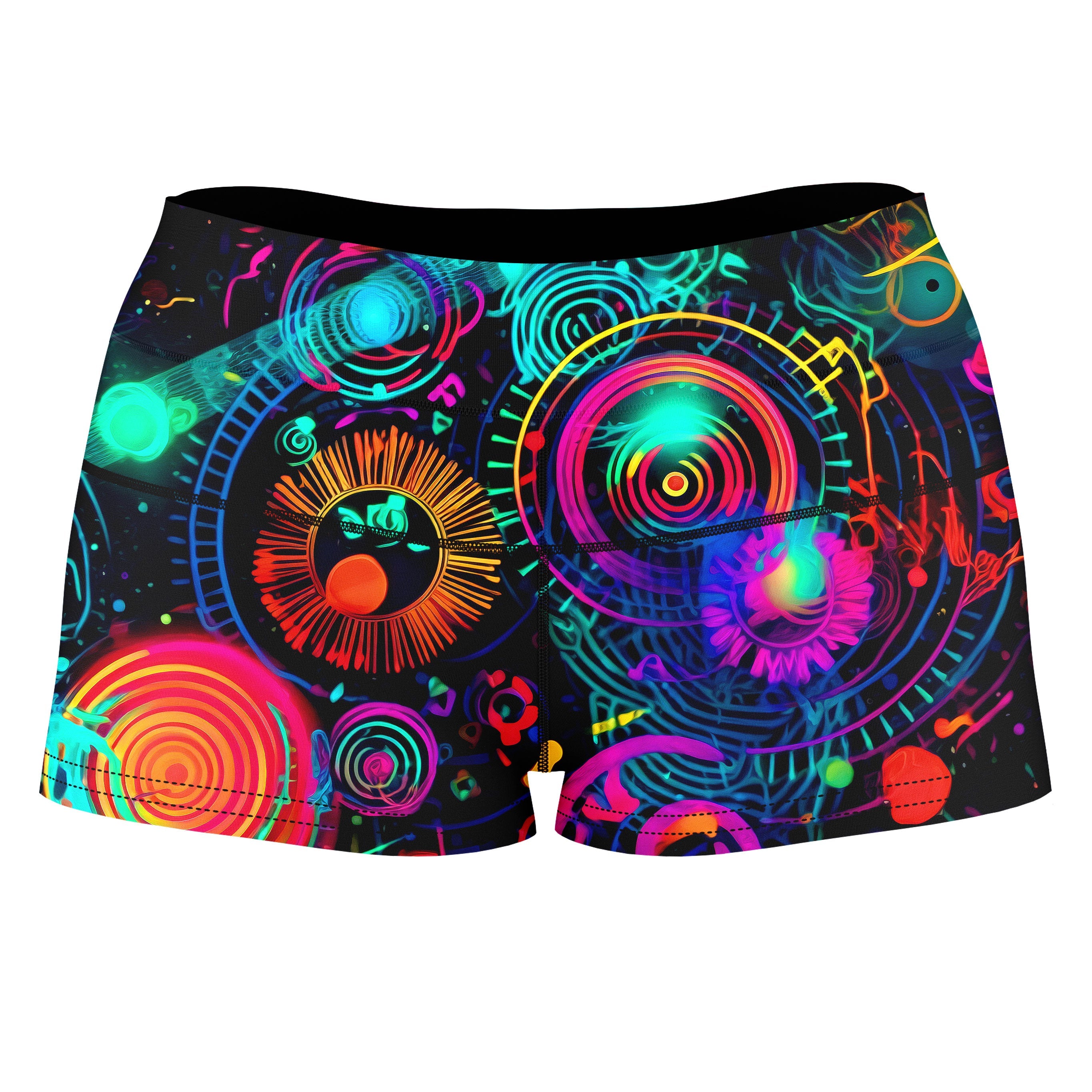 Retro Trip High-Waisted Women's Shorts