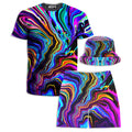Neon Rift T-Shirt and Shorts with Bucket Hat Combo