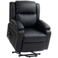 PU Leather Power Lift Chair with Remote Control Quick Assembly, Black