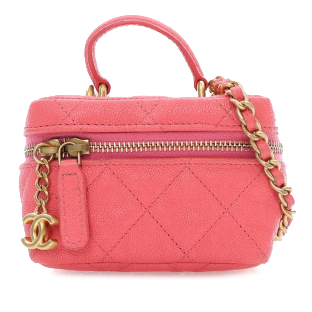 Mini CC Caviar Top Handle Vanity Case