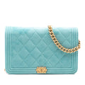 Quilted Velvet Boy Wallet On Chain