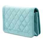 Quilted Velvet Boy Wallet On Chain