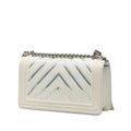 Old Medium Chevron Lambskin and Iridescent PVC Boy Flap
