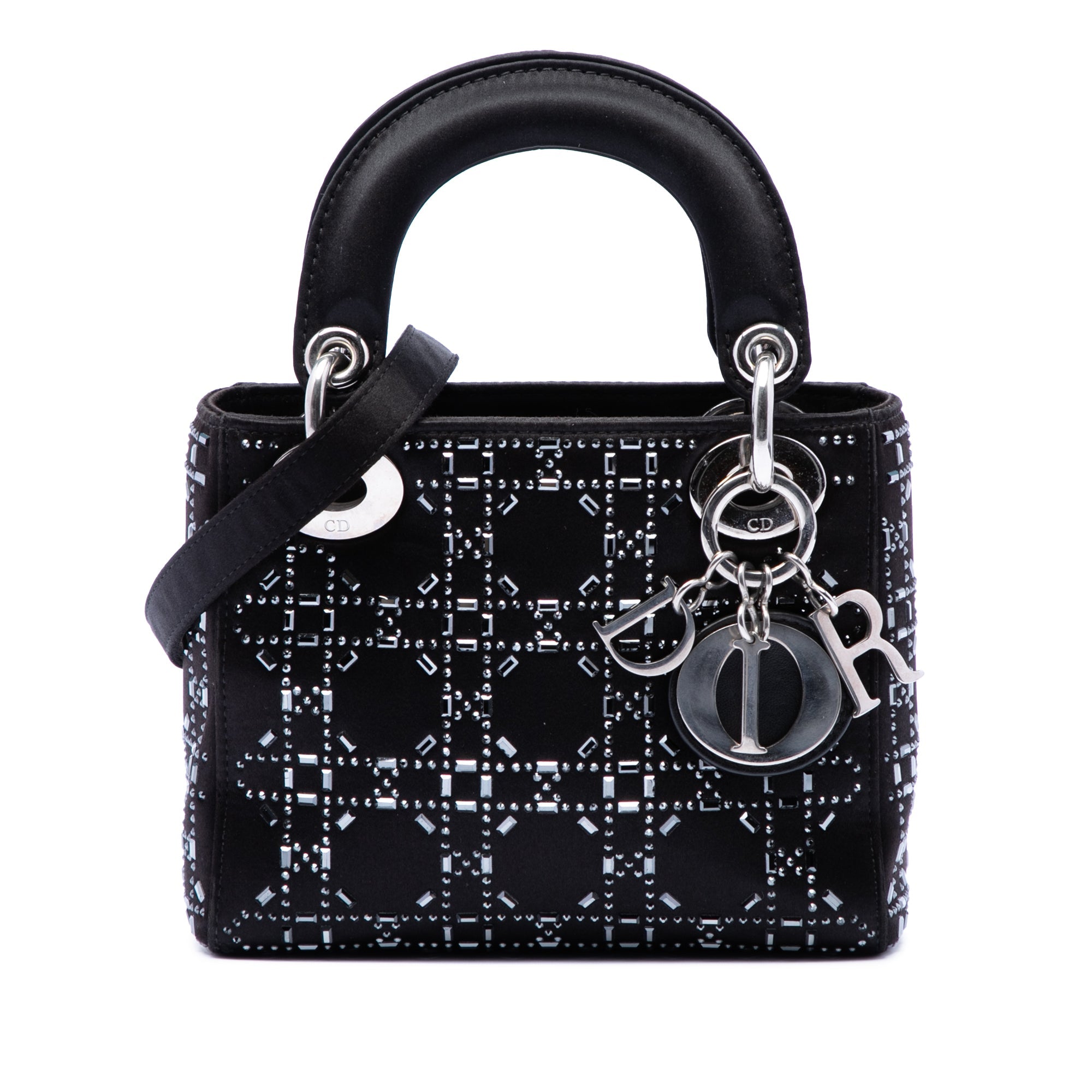 Mini Satin Cannage Strass Crystal Embellished Lady Dior