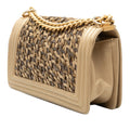 Old Medium Braided Metallic Lambskin Boy Flap