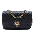Quilted Lambskin Turn and Lock Flap