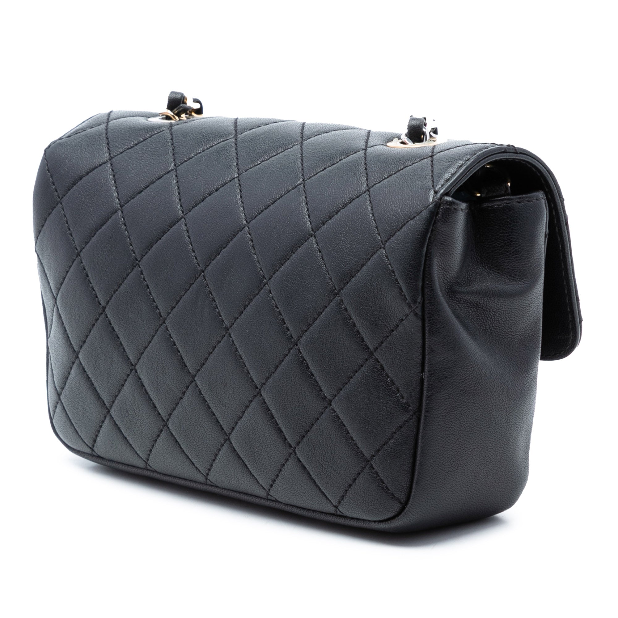 Quilted Lambskin Turn and Lock Flap