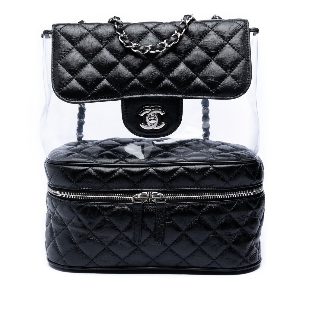 Quilted Lambskin and PVC Aquarium Shoulder Bag