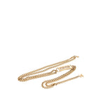 CC Gold Plated Strass Coco Plaque Double Chain Belt