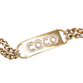CC Gold Plated Strass Coco Plaque Double Chain Belt