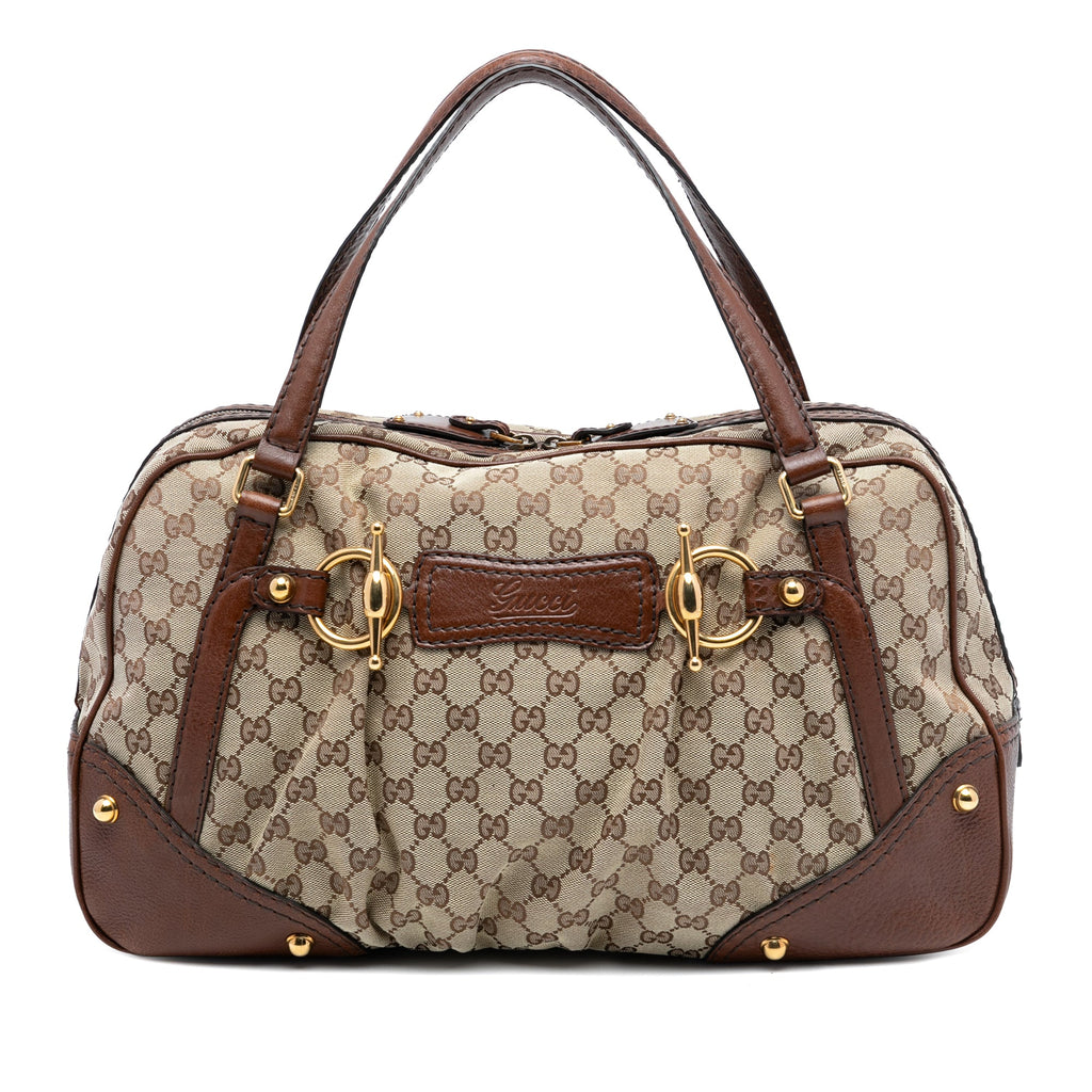 GG Canvas Jockey Boston Bag