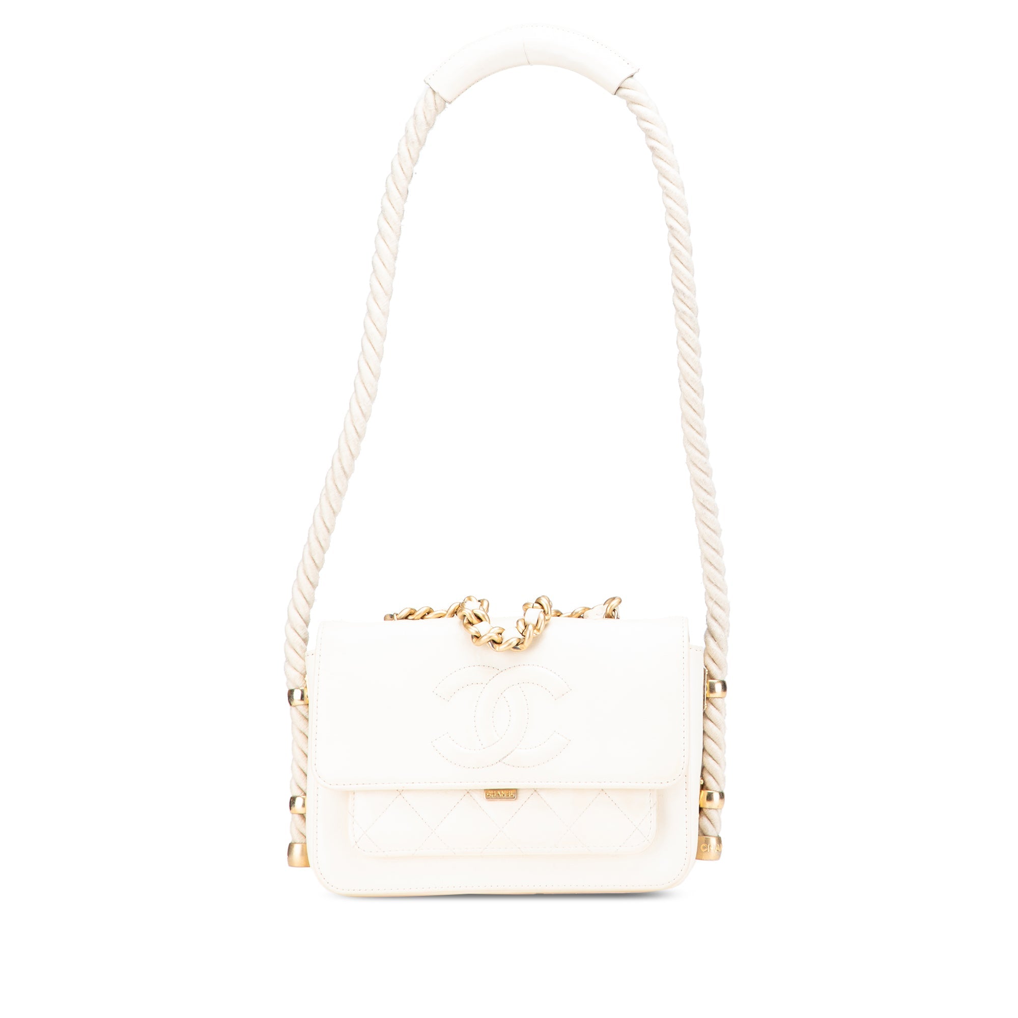 Crumpled Calfskin En Vogue Rope Flap