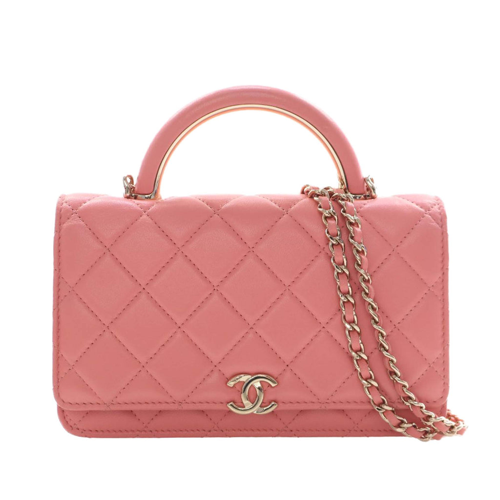 CC Quilted Lambskin Top Handle Flap