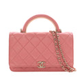 CC Quilted Lambskin Top Handle Flap