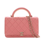 CC Quilted Lambskin Top Handle Flap
