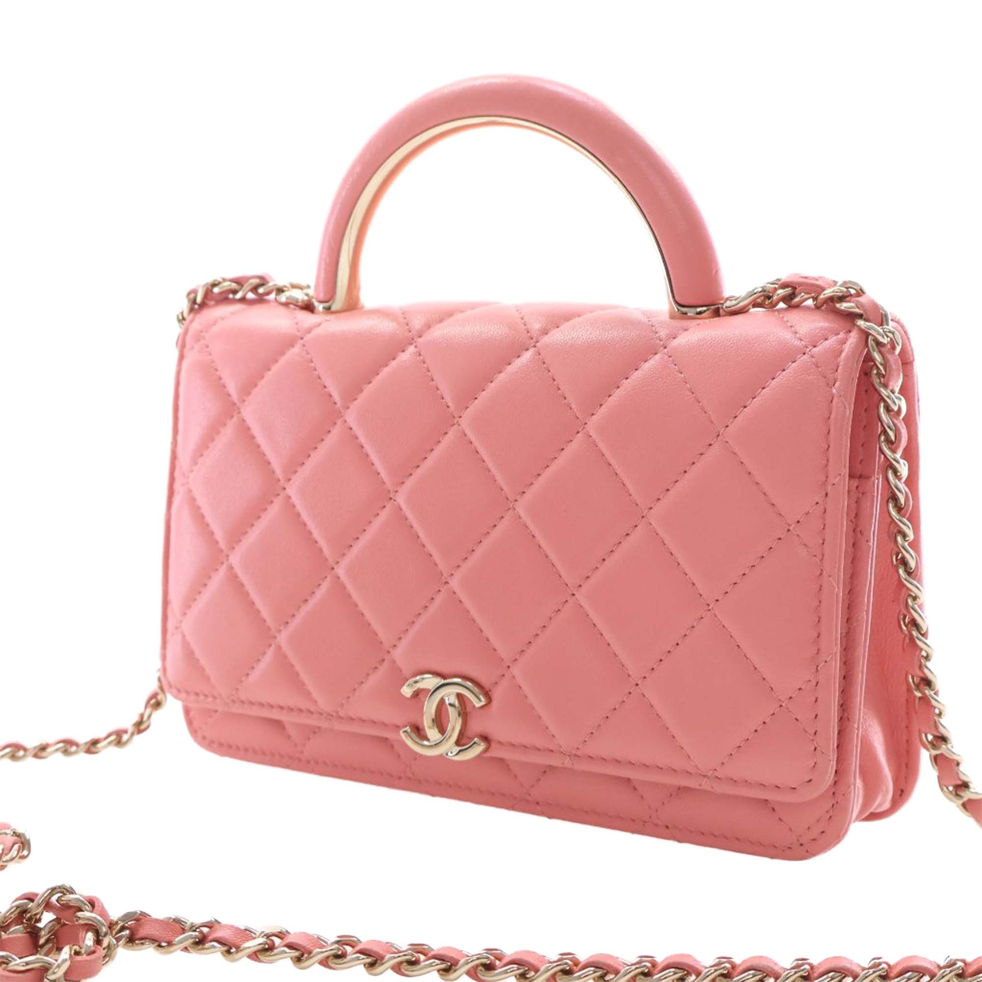 CC Quilted Lambskin Top Handle Flap