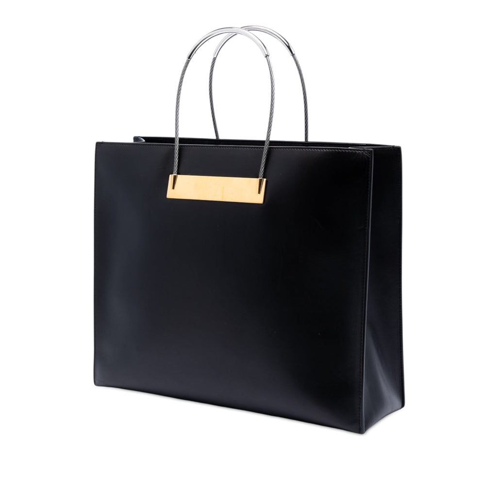 Small Leather Cable Shopper Tote